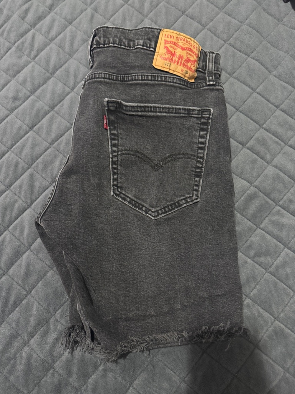 Charcoal Cutoff Denim Shorts